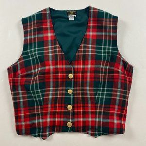 Vintage New Brunswick Tartan Vest Waistcoat Women's 16 Plaid Wool Bonda Textiles